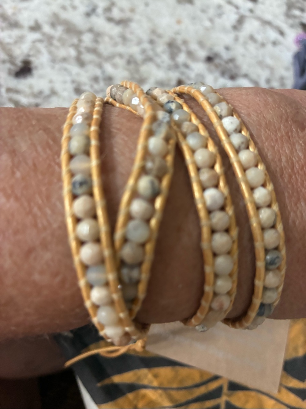 Chan Luu Cream and Tan Multi-Strand Wrap Bracelet